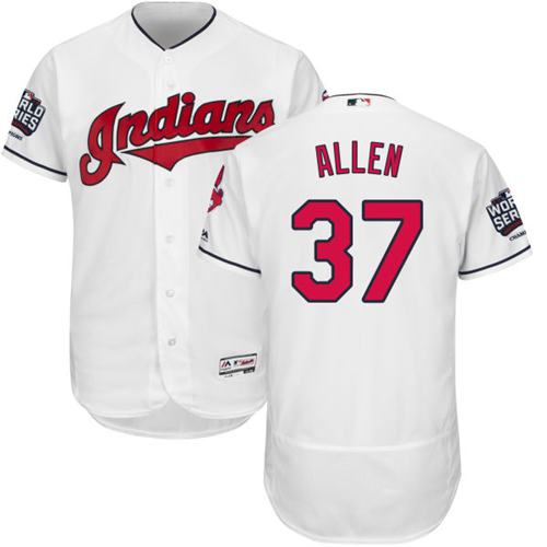 Indians #37 Cody Allen White Flexbase Authentic Collection 2016 World Series Bound Stitched MLB Jersey